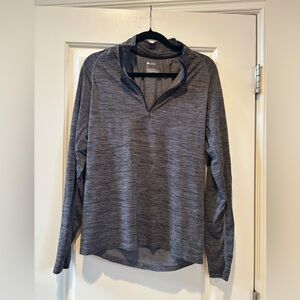 Zella Charcoal Heather Long Sleeve 1/4 Zip Top